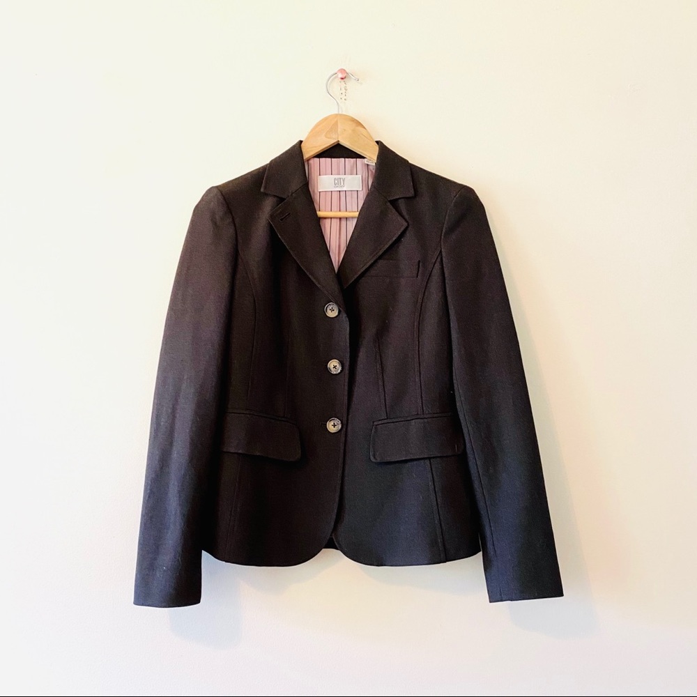 City DKNY classic brown blazer suit jacket size 2